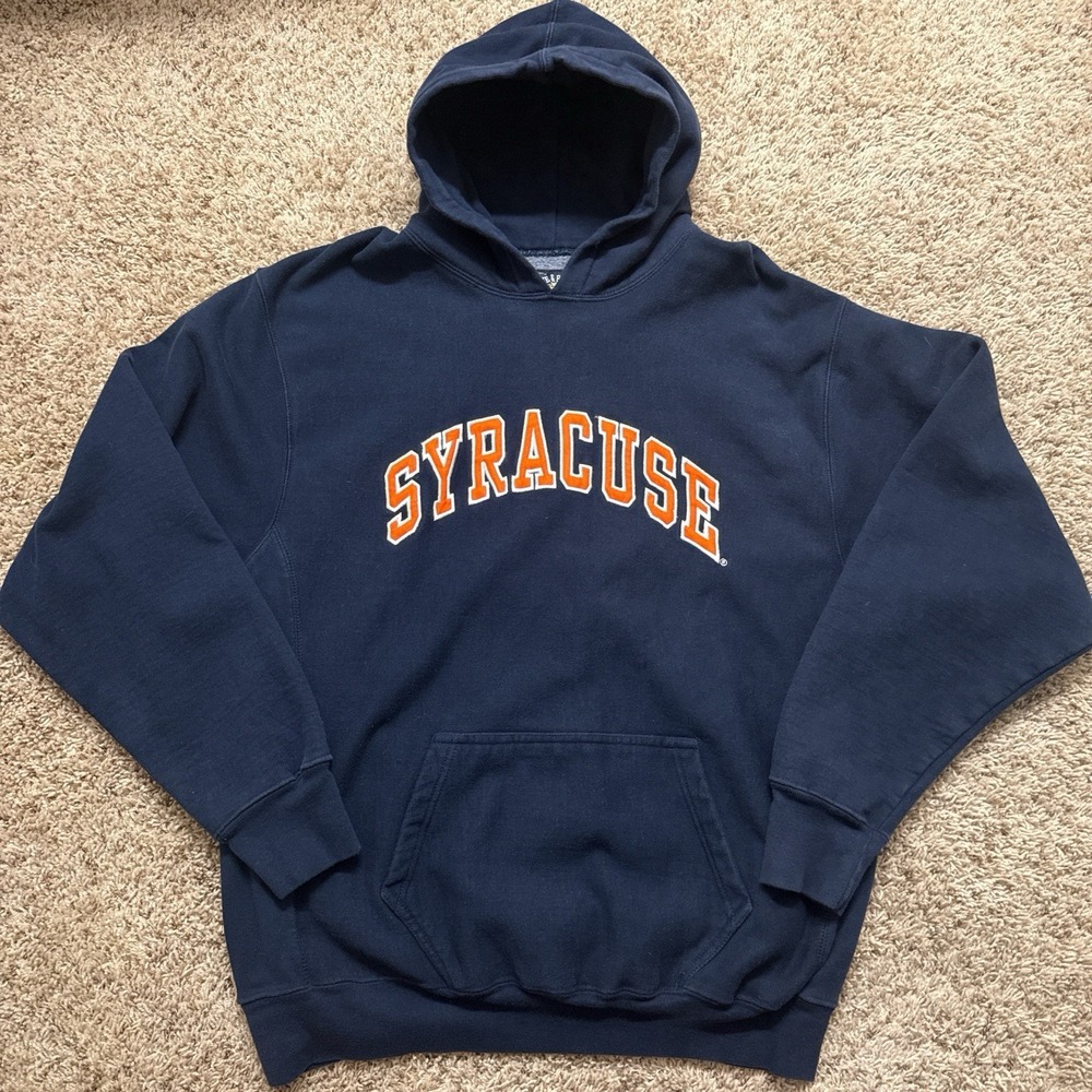 Y2K Vintage Syracuse University Hoodie Steve & Barry's Navy Blue XL Heavyweight